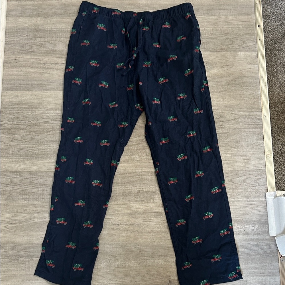 Black Pants with Red and Green Embroidery